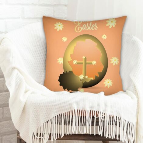 Housse de coussin 45x45 cm en polyester à fermeture éclair invisible pour Noël, l'Action de grâce, anniversaire, la Fête des Mères (1/5)