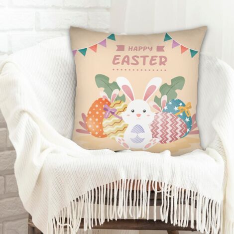 Housse de coussin 45x45 cm en polyester résistant aux tachespour le Jour de l'An, Noël, Pâques (1/5)