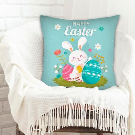 Housses de coussin en polyester résistante à fermeture éclair invisible pour décoration de Pâques pour la maison (1/5)