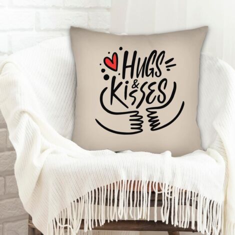 Housse de coussin 45x45 cm carrée doux pour canapé lit salon chambre à coucher décoration de la saint-valentin (1/5)