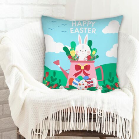Housse de coussin 45x45 cm en polyester résistant aux tachespour mariage, anniversaire, naissance de bébé (1/5)