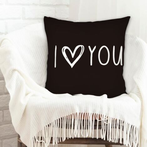 Housse de coussin carrée standard 45x45cm doux et respirant pour cadeau de famille pour la Fête des Mères la Fête des Pères anniversaire mariage (1/5)