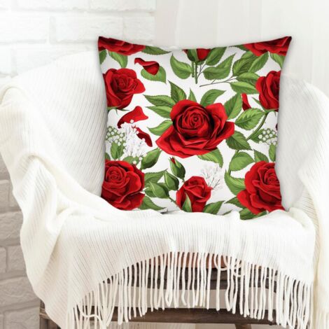 Housse de coussin 45x45 cm carrée anti-ride pour couple mère père famille amis amoureux animaux de compagnie (1/5)