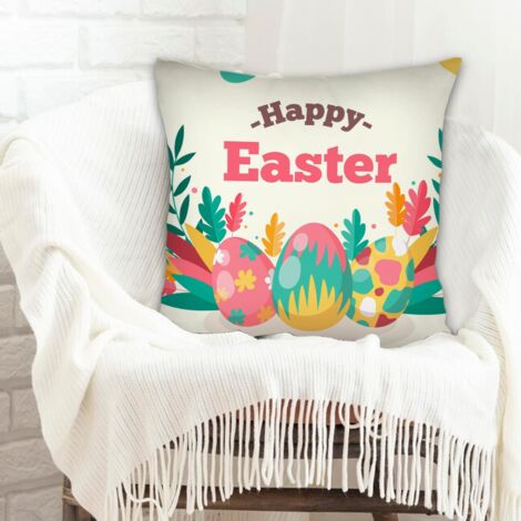 Housses de coussin en polyester résistante fermeture à glissière pour canapé ou lit, décoration de Pâques (1/5)