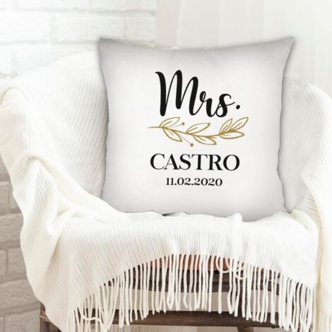 Coussin décoratif élégant pour couple mère père famille amis amoureux animaux de compagnie (1/5)