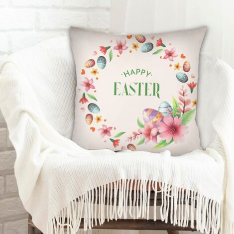 Housse de coussin 45x45 cm en polyester lavable pour canapé, lit, salon, chambre (1/5)