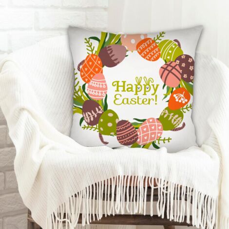 Housse de coussin 45x45 cm carrée rustique pour la Saint-Valentin, mariage, anniversaire, Noël, l'Action de grâce (1/5)