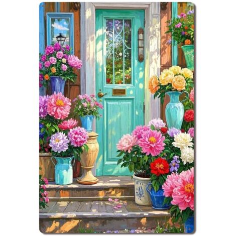 Plaque en Métal Vintage Art Murale pour Jardin de Fleurs de Magnolia, Élégance Majestueuse et Fragrance Douce 30x20 cm. (1/5)