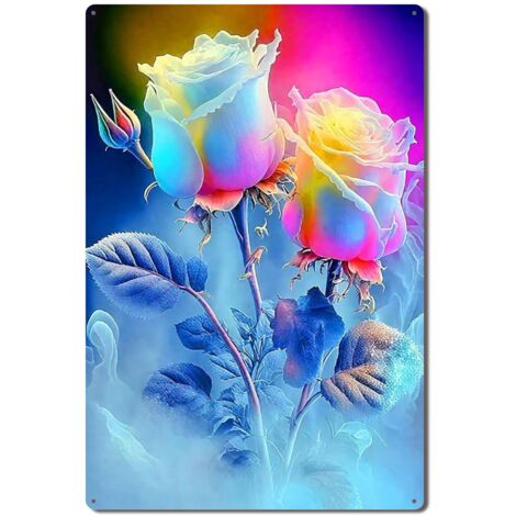 Plaque Métallique Humoristique Rétro pour Salle de Fête d'Anniversaire d'Amour, Bonheur et Union 30x20 cm. (1/5)