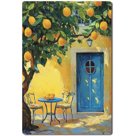 Plaque Métallique Décorative Vintage pour Jardin de Marjolaine, Fragrance Aromatique et Calme 30x20 cm.