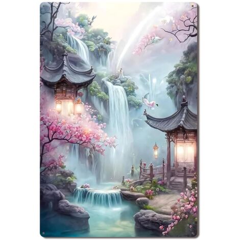 Plaque en Métal Vintage pour Jardin de Lilas, Fragrance Enchantée et Élégance Printanière 30x20 cm. (1/5)