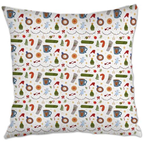 Housse de coussin 45x45 cm en polyester cachée zippée pour canapé, lit, salon, chambre (1/5)