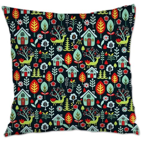 Housse de coussin carréelavable en machine pour canapé lit salon chambre à coucher (1/5)