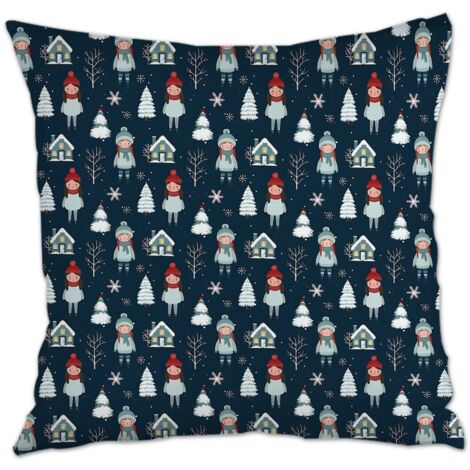 Housse de coussin 45x45 cm en polyester doux et respirant pour canapé, lit, salon, chambre (1/5)