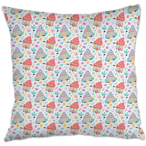 Housse de coussin 45x45 cm en polyester doux pour canapé lit salon chambre à coucher (1/5)