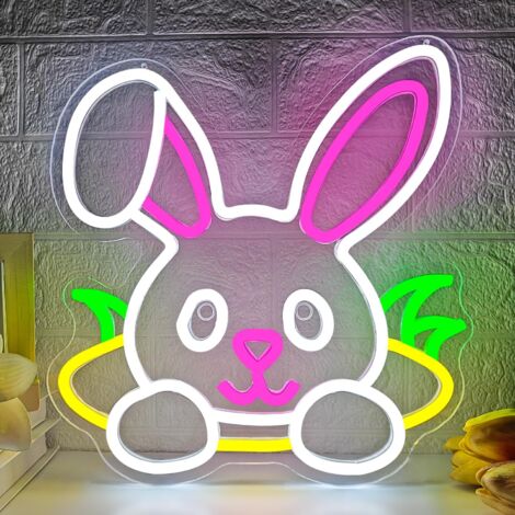 Néon « Trou de lapin » LED, intensité variable, idéal pour décorer un mur de chambre ou une chambre d'enfant (1/5)