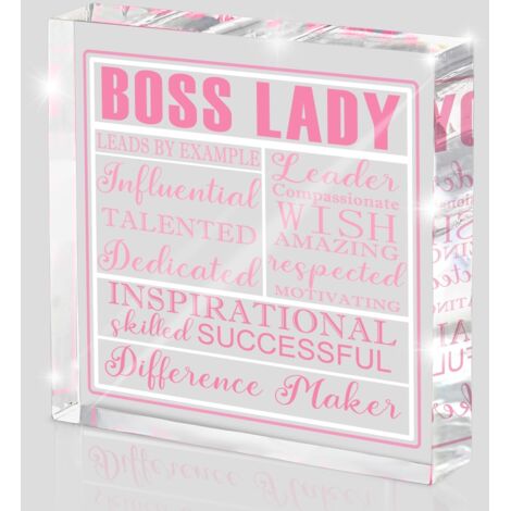 Cadeau pour patronne femme, plaque décorative en acrylique rose, cadeau de bureau avec citations inspirantes pour leaders, décoration de bureau rose en acrylique pour patronne (1/5)