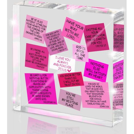 Décoration de notes autocollantes roses avec versets bibliques, décoration de dortoir chrétien, salon et chambre à coucher, ornements de bureau rose pour professeur, cadeau pour la santé mentale (1/5)