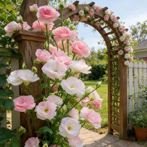 1000 Graines de Lisianthus Rose et Blanc – Variété Bicolore à Floraison Abondante pour Balcon et Jardin (1/5)