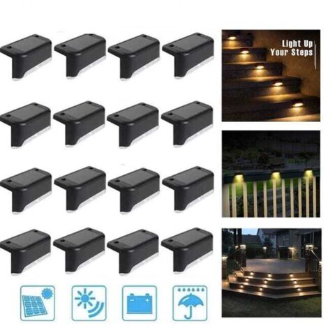 Lampes solaires LED 16 pcs – Pour escaliers, balustrades et allées de jardin (1/5)