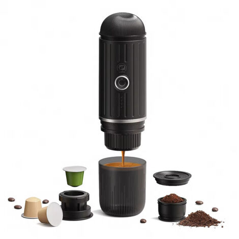 Machine à café expresso électrique Portable, pour voiture et maison, Camping, capsules 2 en 1, 19 bar, poudre, sans fil, pour voyage (1/5)