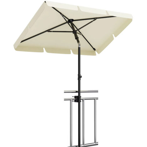Parasol 200x125 cm, parasol de plage, hauteur réglable de 145 à 225 cm, pliable à 45° avec couverture, protection solaire, sans base (1/5)