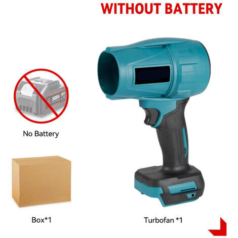 Souffleur turbo 2000W – 200 m/s – Sans fil – Nettoyage feuilles/neige – Pour batterie Makita – Sans accus