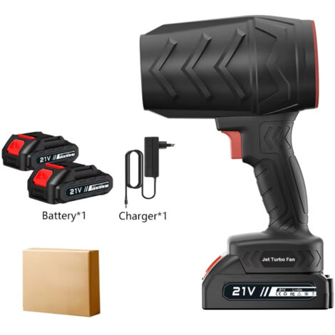 Souffleur turbo sans balais noir – 36000 RPM – Nettoyage auto/PC/maison – 2 batteries – Compatible Makita (1/5)