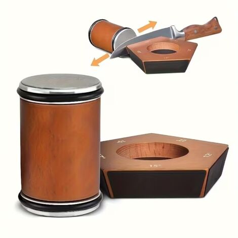 Système d’aiguisage à roulettes pour couteaux – 12°/15°/17°/19°/22° – affûtage précis diamant industriel,Marron (1/5)