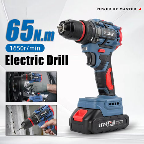 Perceuse électrique portable 21V brushless – outil professionnel sans fil 2 vitesses compatible Makita, sans batterie (1/5)