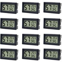 Paquet de 12 Mini Thermomètres Numériques – Jauge d’Humidité et Température Intérieure, Écran Celsius pour Serre ou Jardin