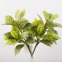 Künstliche Pflanzen Croton Outdoor 2er Set – UV Beständig Garten Deko Gelb Grün