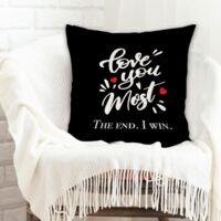 Housses de coussin en polyester résistante anti-ride pour mari femme anniversaire