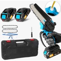 Mini Chainsaw 6 Inch with 2 × 21V Battery, Powerful Electric Small Portable Chainsaw with Automatic Oiler for Easy Pruning