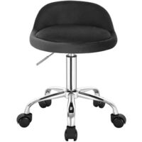 Chaise de bureau ergonomique, fauteuil pivotant 360°, réglage de hauteur, roulettes de déplacement, dossier bas, chaise ordinateur compacte, 53–65,5 × 44 × 30 cm, gris foncé