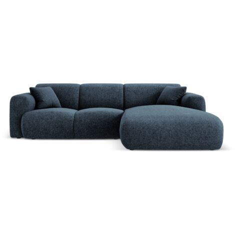 Canapé d'angle droit 4 places en chenille bleu roi (1/5)