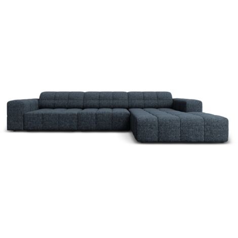 Canapé d'angle droit 4 places en chenille bleu roi (1/5)