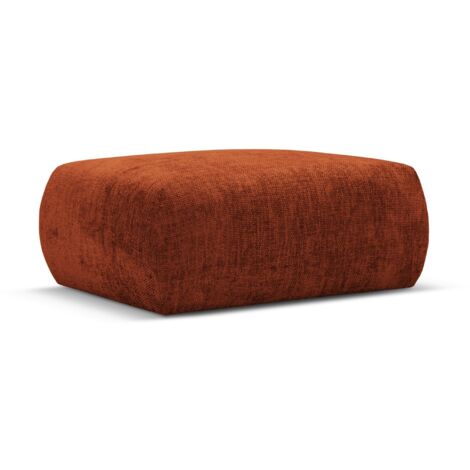 Pouf en chenille terracotta (1/5)