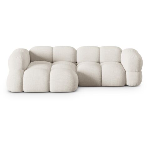 Canapé d'angle gauche 3 places en tissu structurel beige (1/5)