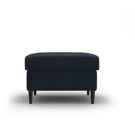 Pouf en velours bleu foncé (1/5)