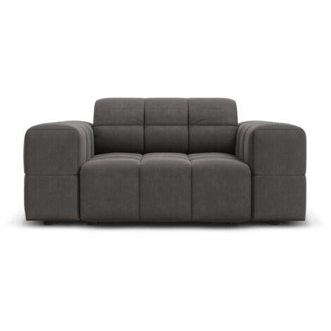 Fauteuil en velours gris (1/5)