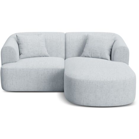 Canapé d'angle droit 3 places en tissu structurel gris clair (1/5)