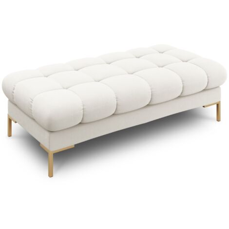 Banc 2 places en tissu structurel beige clair (1/4)