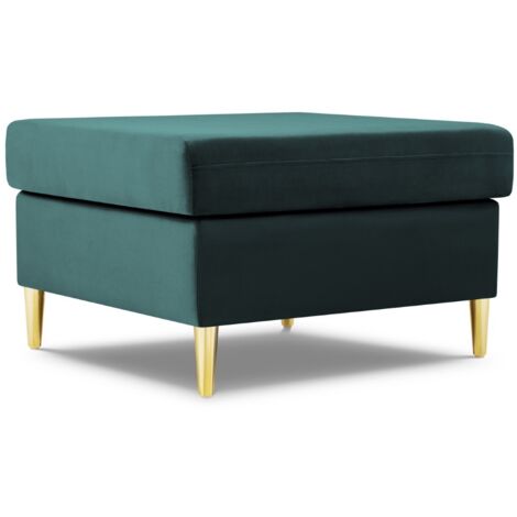 Pouf en velours pétrole (1/4)