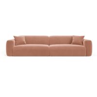 Canapé modulable 4 places en velours rose