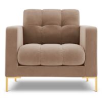 Fauteuil en velours beige