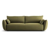 Canapé convertible avec coffre 3 places en velours vert