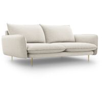 Canapé 3 places en tissu structurel beige clair