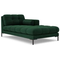 Méridienne droite en velours vert bouteille