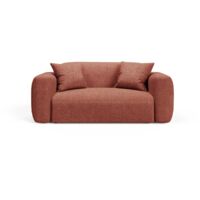 Canapé modulable 2 places en tissu structurel corail